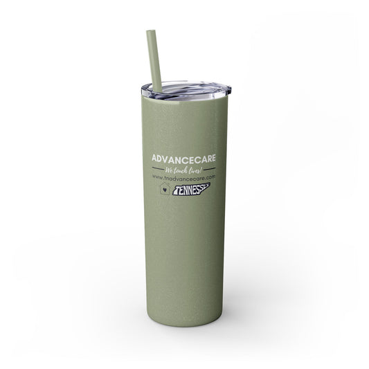 AdvanceCare Sparkle Skinny Tumbler with Straw, 20oz